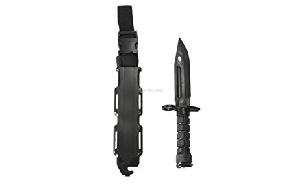 MetalTac K01 Tactical Rubber Bayonet Training Knife with Sheath for M4/M16 Airsoft Guns
