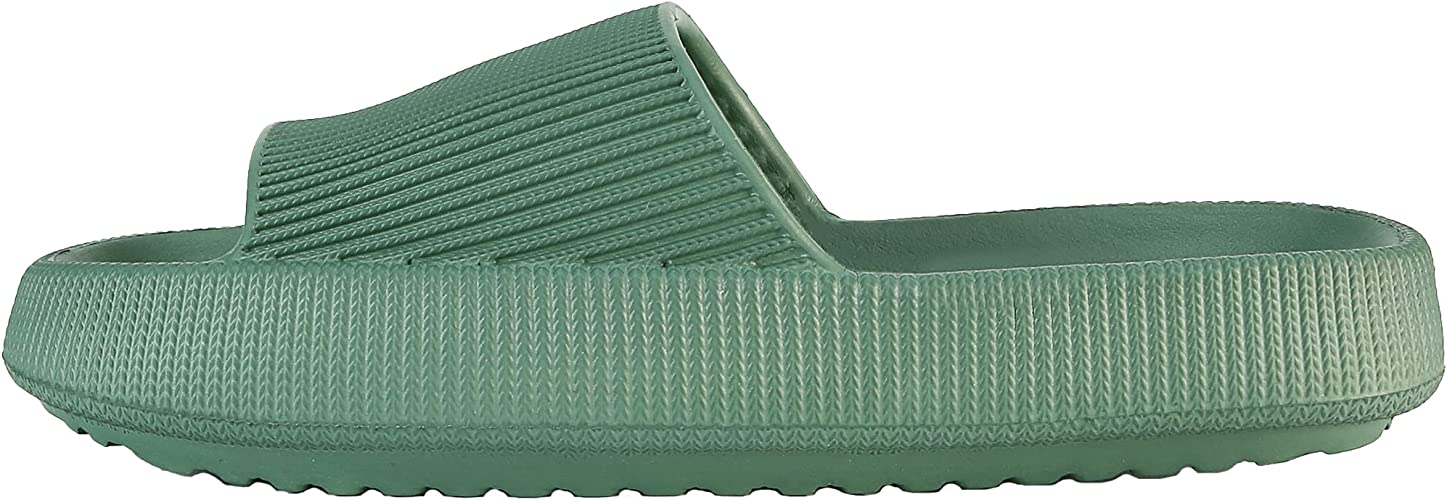 Cloud Slippers for Women and Men, Rosyclo Massage Shower Bathroom Non-Slip Quick Drying Open Toe Super Soft Comfy Thick Sole Home House Cloud Cushion Slide Sandals for Indoor & Outdoor Platform Shoes