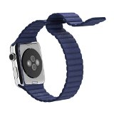 HappyCell Genuine Leather Band for Apple Watch iwatchReplacement Leather strap for Apple Watch all version realsed on 2015 42mm BrightBlue