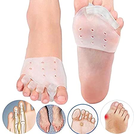 SKUDGEAR Combo 2-in-1 Pack of One Pair Bunion Corrector Toe Separator   One Pair of Toes Aligner Foot Pad (2 in 1 Pack)