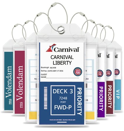 Shiptags, Cruise Luggage Tag Holders Pack of 8, Premium Etag Baggage Document Holders