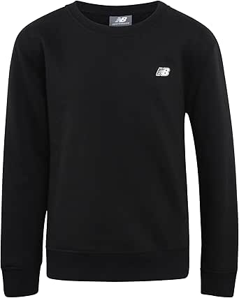 New Balance Boys' Sweatshirt - Soft Fleece Pullover Crewneck Active Logo Sweatshirt for Boys (Sizes: 8-20)