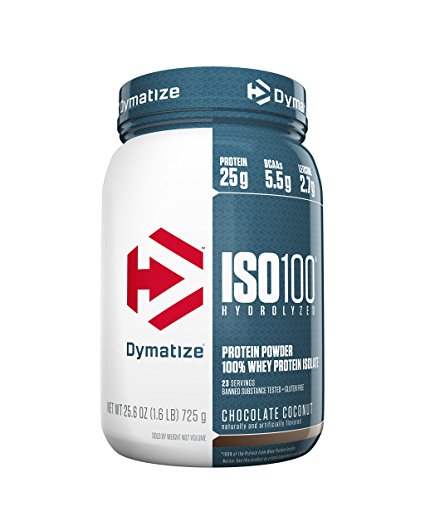 Dymatize ISO 100 Whey Protein Powder Isolate, Chocolate Coconut, 1.6 lbs