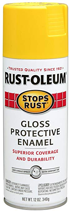 Rust-Oleum 7747830 Stops Rust Spray Paint, 12-Ounce, Gloss Yellow