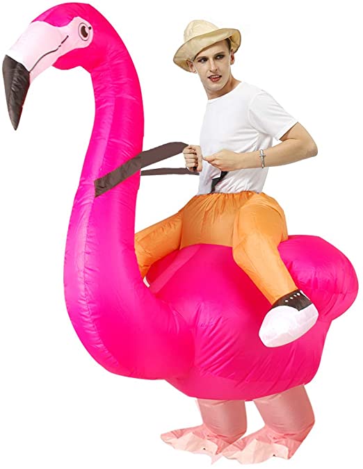Hacosoon Adult Inflatable Flamingo/Pink-Pig Halloween Costume/Inflatable Party Costumes