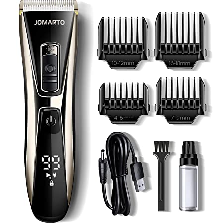 Hair Clippers with Cutting Combs, JOMARTO Hair Trimmer Home Barber Gift Kit, Adjustable Cordless Electric Professional Clipper, USB Rechargeable, LCD Display, Fast Charge Hair Grooming kit for Men