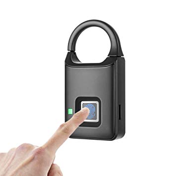 Fingerprint Padlock, Modohe Luggage Lock Smart Biometric Lock Portable Security Lock Anti-Theft Padlock Suitable for Gym, Locker, Door, Backpack, Luggage, Suitcase, Bike, Office, Support USB Charging.