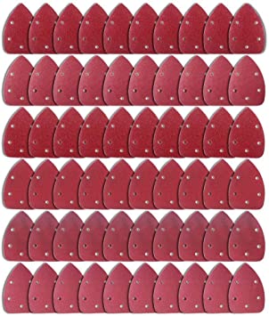 AUSTOR 60 Pieces Mouse Detail Sander Sandpaper Sanding Paper Hook and Loop Assorted 40/60/ 80/120/ 180/240 Grits