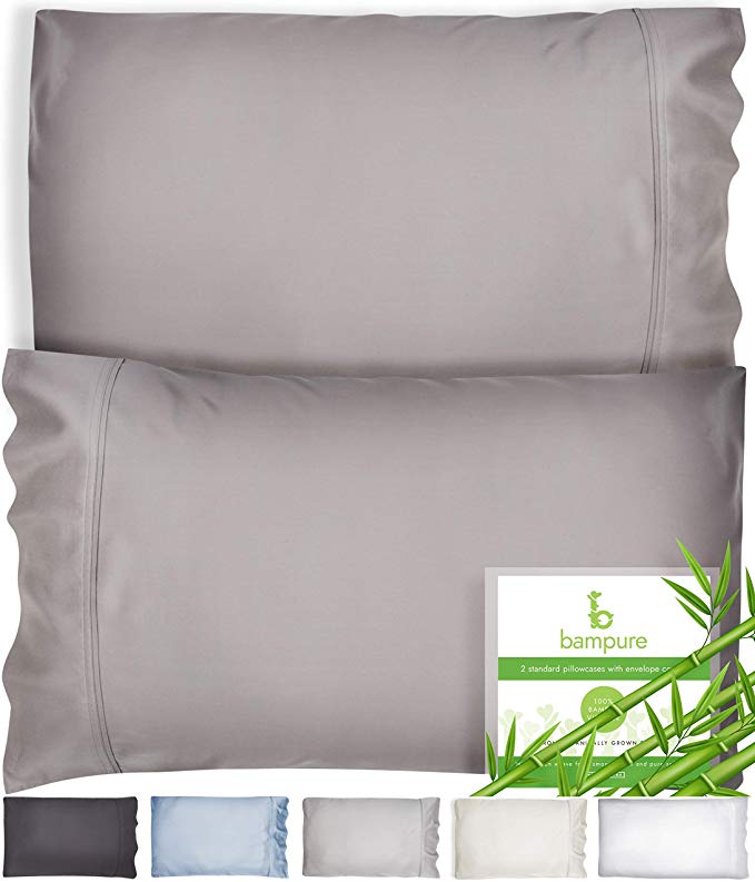 Bamboo Pillow Cases King Size Pillow Cases Set of 2 20x40-100% Organic Bamboo Pillow Cases King Pillow Cases Set of 2 King Pillow Case King Size Pillow Case King Pillow Case Stone Gray