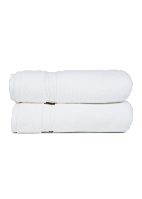 Pure Fiber Zero Twist Cotton Hand Towel, White, Set of 2