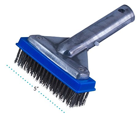 Milliard 5" Heavy Duty Wire Pool Algae Brush, Designed for Concrete and Gunite Pools Great on Extremely Tough Stains