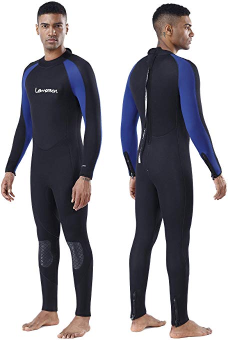 Lemorecn Mens Wetsuits Jumpsuit Neoprene 3/2mm and 5/4mm Full Body Diving Suit for Men and Women