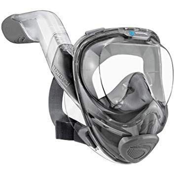 Seaview 180° V2 Full Face Snorkel Mask with FLOWTECH Advanced Breathing System - Allows for A Natural & Safe Snorkeling Experience - Panoramic Side Snorkel Set Design for 50 Percent Easier Breathing