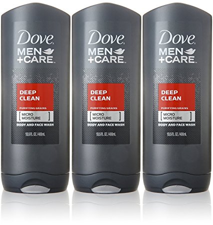 Dove Men Care Body and Face Wash, Deep Clean, 13.5 Ounce (Pack of 3)