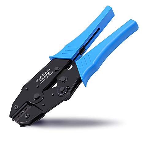 Startostar MC4 Crimper, Solar Panel Crimping Tool Insulated Wire Terminals Connectors Ratcheting Pliers for 26-10 AWG - 2.5/4.0/6.0mm² Solar Panel PV Cable Connector