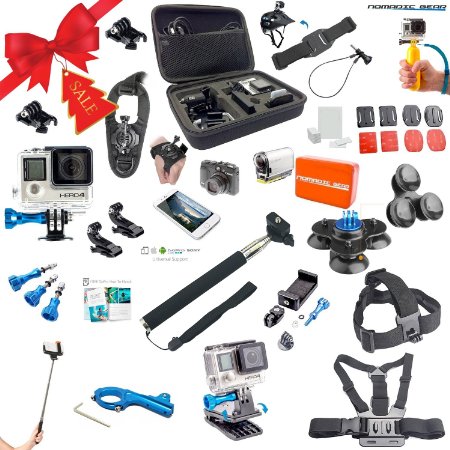 Nomadic Gear Advanced Accessory kit Universal Support for GoPro iPhone Android Sony Action Cam Included Suction Cup Metallic Bike Mount Case 40 Other AccessoriesEpic Photo Shooting 101 ebook