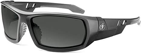Ergodyne Skullerz Odin Polarized Safety Glasses- Matte Black, Smoke Lens