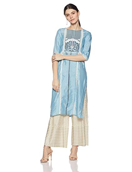 W for Woman Straight Roung Neck Kurti for Women