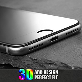 iPhone 7 Plus Screen Protector, ELEKMATE Full Tempered Glass Screen Protector for Apple iPhone 7 Plus 5.5" [3D Curved Full Coverage Protection] (iPhone 7 Plus 5.5" 3D Black)