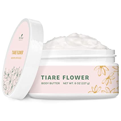Plant Therapy Tiare Flower Whipped Shea Body Butter 8 oz 100% Vegan, Sweet, Fruity and Attractive Floral Scent