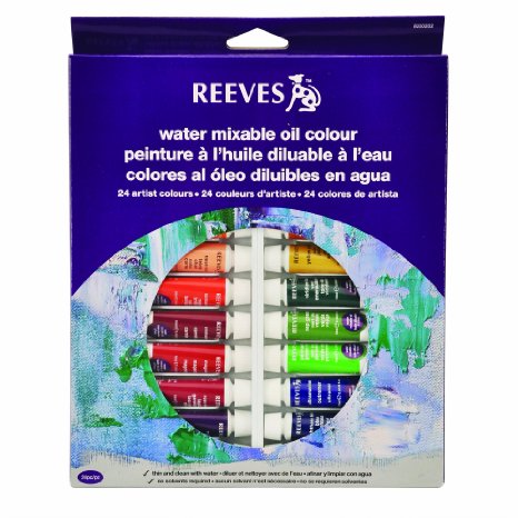 Reeves Water Mixable Oil Paints 10ml ~24 Tubes，Model #8200202