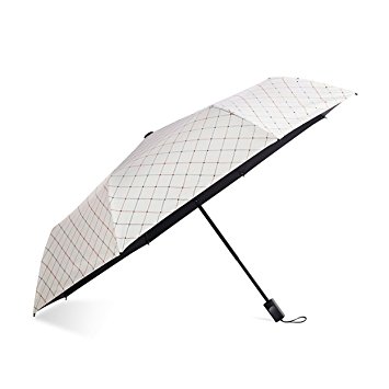 Surblue UV Parasol UPF 50 Anti UV Waterproof and Windproof Compact Triple Folding Umbrella with High-density Nanotechnology Black Coatings, Sun & Rainy Using