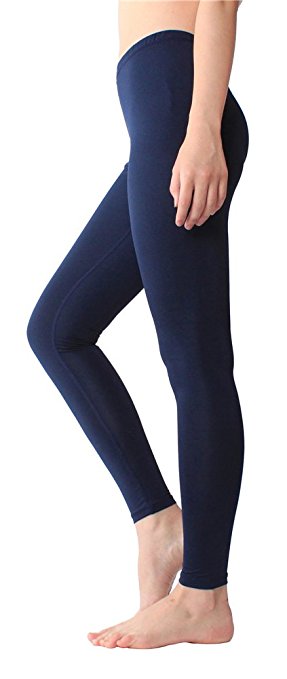 MONOLAR Women's Ultra Soft Basic Solid Ankle Length Leggings Pants S-XL
