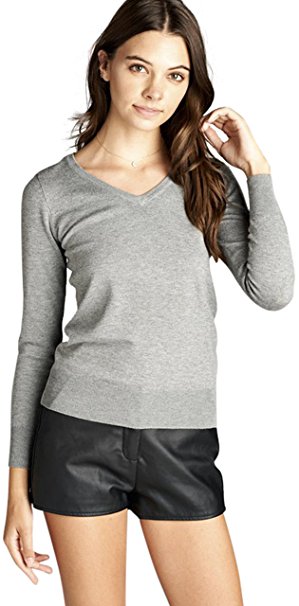 ToBeInStyle Women's Classic Long Sleeve V-Neck Pullover Sweater