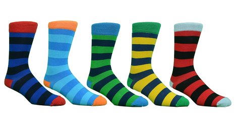Socks n Socks-Men's 5-pair Luxury Fun Cool Cotton Colorful Dress Socks Gift Box