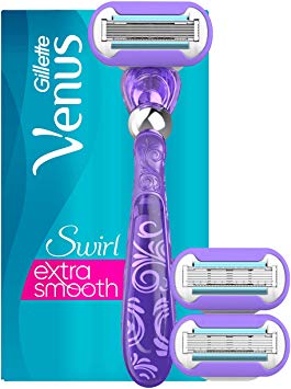 Gillette Venus Extra Smooth Swirl Women's Razor with Venus Flexiball   2 Blades