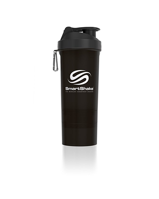 SmartShake Original Bottle, 20 oz Shaker Cup, Gunsmoke Black