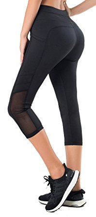 Sudawave Women's Workout Leggings With Pocket Running Tights Yoga Pants