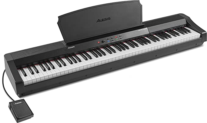 Alesis Recital Grand, 88 Key Digital Piano with Full Size Graded Hammer Action Weighted Keys, Multi-Sampled Sounds, 50W Speakers, FX and 128 Poliphony