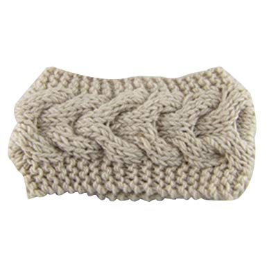 Pusheng Women Wool Knit Crochet Twist Headband Ear Warmer Versatile