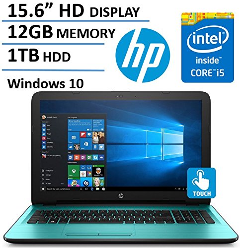 2017 HP Flagship 15.6" HD Touchscreen Laptop Computer, 7th Gen Intel Dual Core i5-7200U 2.50 GHz, 12GB DDR4 Memory, 1TB HDD, USB 3.1, DVDRW, HDMI, HD Webcam, Bluetooth, Windows 10 Home