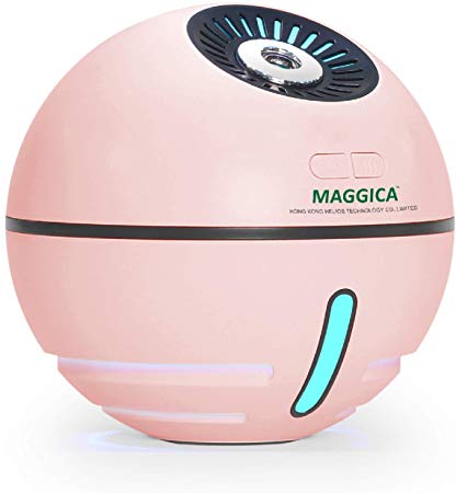 Maggica Aroma Diffuser 300ml Ultrasonic Diffuser Nebulizer Humidifier Essential Oil Diffuser Up to 15H Use, BPA-Free, Waterless Auto-Off, 7 Color LED Lights (Pink)