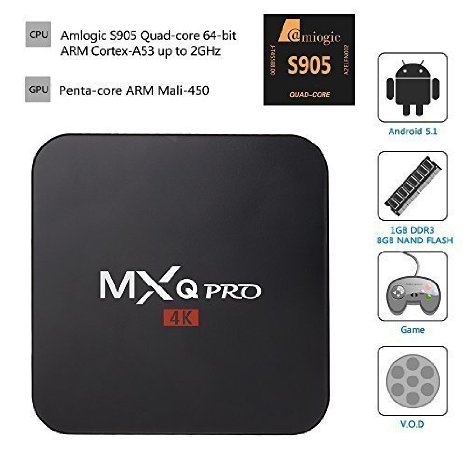 MXQ PRO tv box,Leelbox,android tv box,Kodi Pre installed Amlogic S905 Quad Core Android 5.1 ,1gb RAM 8gb Flash, Support Wifi, Smart tv box
