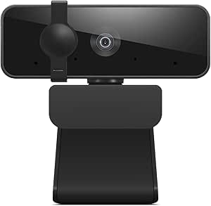 Lenovo HD 1080p Webcam (300 FHD)- Black w/ 95° Wide Angle, 360° Rotation Pan & Tilt, Dual Microphones, Privacy Shutter