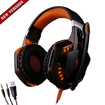 eTopxizu EACH G2000 Comfortable LED 3.5mm Stereo Gaming LED Lighting Over-Ear Noise Cancelling Headphone Headset Headband with Mic for PC Computer …