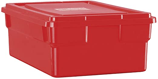 Childcraft Storage Box with Lid - 16 x 11 x 6 inches - Red
