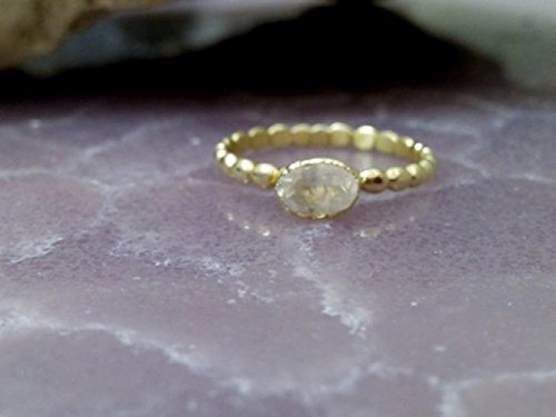 Slim Gold Ring, Real Moonstone Ring, Tiny Ring,Rainbow Stone Ring,Gemstone Ring,Stacking Ring, June Ring,Simple Ring