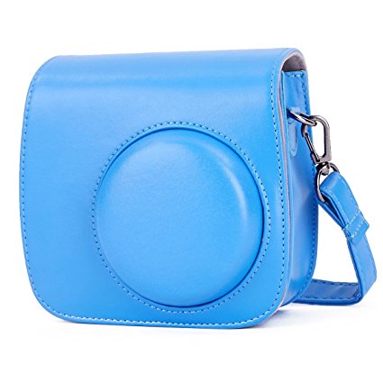 Fujifilm Instax Mini 9 Case, Phetium Soft PU Leather Protective Case with Shoulder Strap and Pocket for Fujifilm Instax Mini 8 8  / Mini 9 Instant Camera (Cobalt Blue)