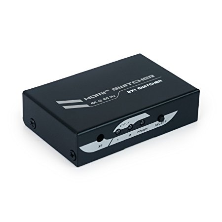 Expert Connect 2x1 HDMI Switch | 2 Port | 2 in - 1 out | Ultra HD 4K/2K @ 60Hz (60 fps), HDR | HDMI 2.0, HDCP 2.2 | Full HD/3D | 1080P | DTS | Dolby Digital | Direct TV | 18 Gbps Bandwidth