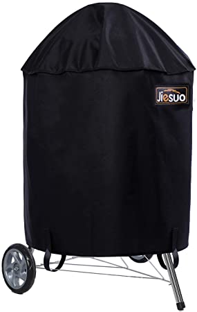 JIESUO Grill Cover for Weber Charcoal Kettle, BBQ Cover for 26 Inch Grills, Heavy Duty Waterproof Grill Covers
