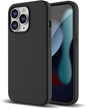 ZUSLAB Case for iPhone 13 Pro Case, Liquid Silicone Anti-Scratch Gel Rubber Shockproof Full Protection Soft Microfiber Lining Cover for Apple (2021) - Black