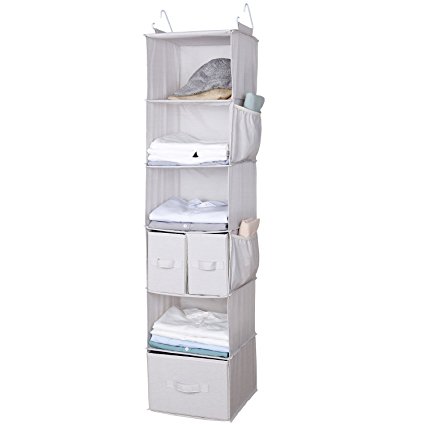 Lifewit Collapsible Closet Hanging Shelf, Hanging Accessory Organizer Clothes Blankets Toys Storage