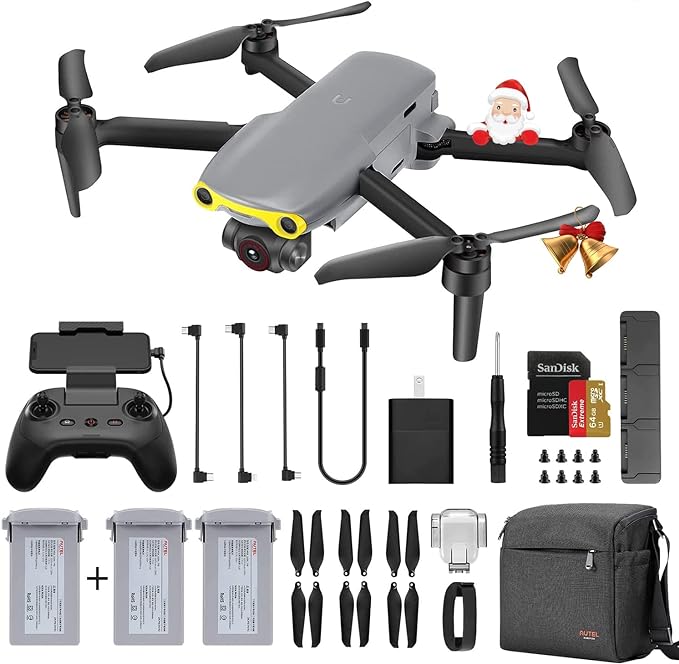 Autel Robotics EVO Nano Plus Premium Bundle, 2023 NEWEST 249g Mini Professional Drone with 4K RYYB HDR Camera, 50 MP Photos, 1/1.28" CMOS, 3-Way 360° Obstacle Avoidance, PDAF   CDAF Focus, 10km (6.2 Miles) 2.7K HD Video Transmission, No Geo-Fencing, EVO Nano  Extra 64G SD Fly More Combo (Grey)