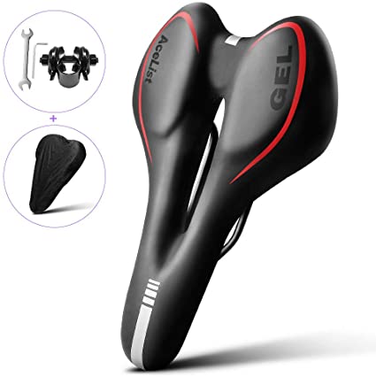 AceList Bike Seat Most Comfortable Bicycle Seat Gel Waterproof Bike Saddle with Central Relief Zone and Ergonomics Design for Mountain Bikes,Road Bikes,Men and Women