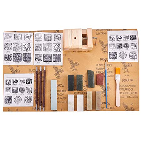 PandaHall Elite Chinese Seal Stamp Cutting and Stone Seal Carving Hand Tools Set