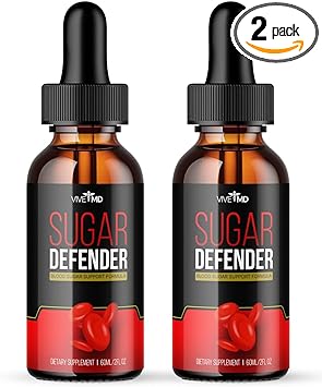 VIVE MD Sugar Defender, Blood Sugar Support Supplement – Official Formula - Dietary Supplement Drops - Extra Strength with Hawthorn Berry Organic, Horse Chestnut Extract, Grape Seed Extract (2 Pack)